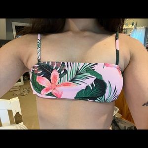 Pink Floral Bikini Top